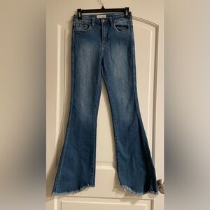 Nature Denim Wide Leg Raw Hem Vintage  Jeans Size 26